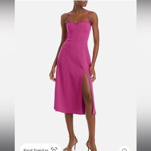 FRENCH CONNECTION ECHO RUFFLED MIDI DRESS